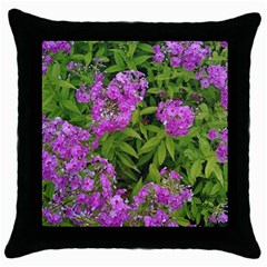 Stratford Garden Phlox Throw Pillow Case (black) by Riverwoman