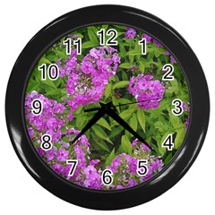 Stratford Garden Phlox Wall Clock (black) by Riverwoman