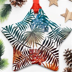 Gradient tropical leaves Ornament (Star)