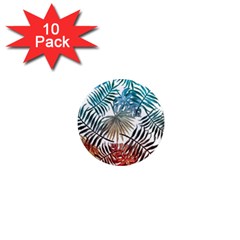 Gradient tropical leaves 1  Mini Magnet (10 pack) 