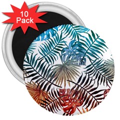 Gradient tropical leaves 3  Magnets (10 pack) 