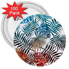 Gradient tropical leaves 3  Buttons (100 pack) 