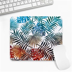 Gradient tropical leaves Large Mousepads