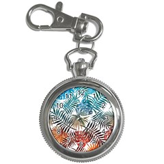 Gradient tropical leaves Key Chain Watches