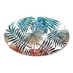 Gradient tropical leaves Oval Magnet