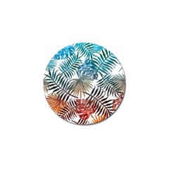 Gradient tropical leaves Golf Ball Marker