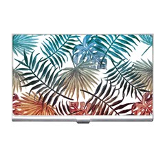 Gradient tropical leaves Business Card Holder