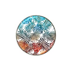 Gradient tropical leaves Hat Clip Ball Marker