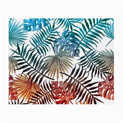 Gradient tropical leaves Small Glasses Cloth