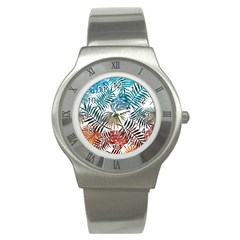 Gradient tropical leaves Stainless Steel Watch