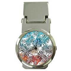 Gradient tropical leaves Money Clip Watches