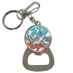 Gradient tropical leaves Bottle Opener Key Chains