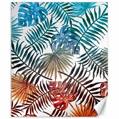 Gradient tropical leaves Canvas 8  x 10 