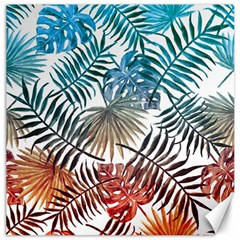 Gradient tropical leaves Canvas 12  x 12 