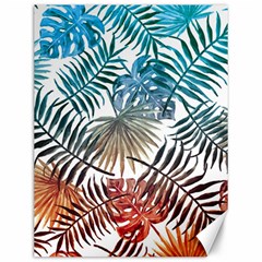 Gradient tropical leaves Canvas 12  x 16 