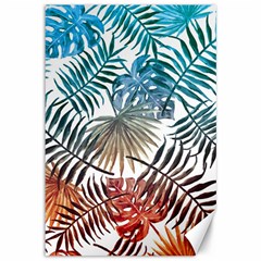 Gradient tropical leaves Canvas 12  x 18 