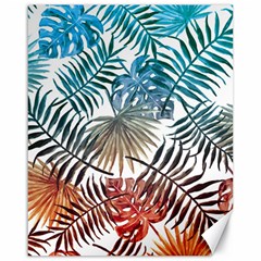 Gradient tropical leaves Canvas 16  x 20 