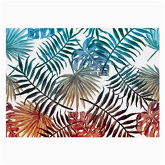 Gradient tropical leaves Large Glasses Cloth