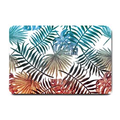 Gradient tropical leaves Small Doormat 