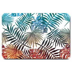 Gradient tropical leaves Large Doormat 