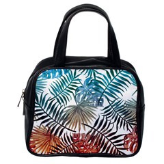 Gradient tropical leaves Classic Handbag (One Side)