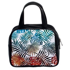 Gradient tropical leaves Classic Handbag (Two Sides)