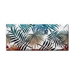 Gradient tropical leaves Hand Towel