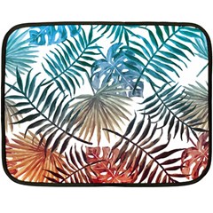 Gradient tropical leaves Double Sided Fleece Blanket (Mini) 