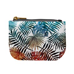 Gradient tropical leaves Mini Coin Purse