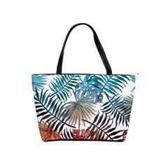 Gradient tropical leaves Classic Shoulder Handbag