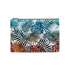 Gradient tropical leaves Cosmetic Bag (Medium)