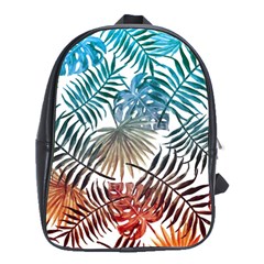 Gradient tropical leaves School Bag (Large)