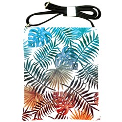 Gradient tropical leaves Shoulder Sling Bag