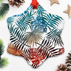 Gradient tropical leaves Ornament (Snowflake)