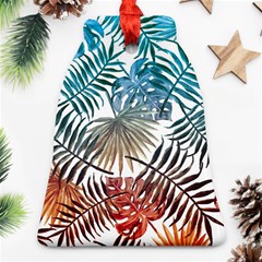 Gradient tropical leaves Bell Ornament (Two Sides)