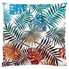 Gradient tropical leaves Large Cushion Case (One Side)