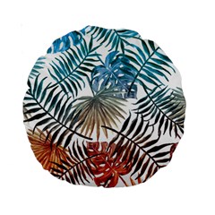 Gradient tropical leaves Standard 15  Premium Round Cushions