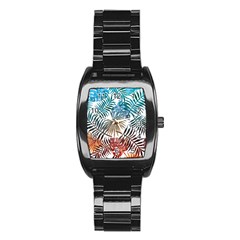 Gradient tropical leaves Stainless Steel Barrel Watch