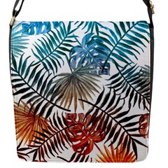 Gradient tropical leaves Flap Closure Messenger Bag (S)