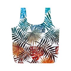 Gradient tropical leaves Full Print Recycle Bag (M)