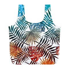 Gradient tropical leaves Full Print Recycle Bag (L)