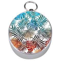 Gradient tropical leaves Silver Compasses