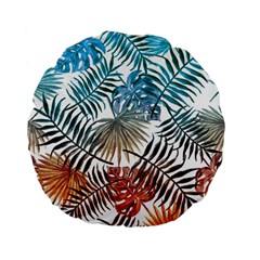 Gradient tropical leaves Standard 15  Premium Flano Round Cushions