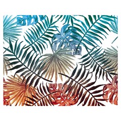 Gradient tropical leaves Double Sided Flano Blanket (Medium) 