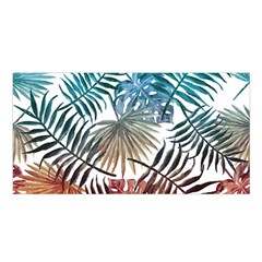 Gradient tropical leaves Satin Shawl