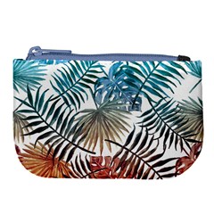 Gradient tropical leaves Large Coin Purse