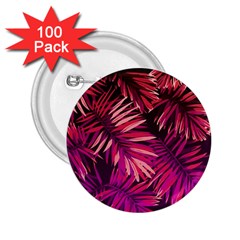 Pink tropical leaves 2.25  Buttons (100 pack) 