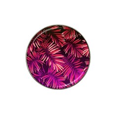 Pink tropical leaves Hat Clip Ball Marker