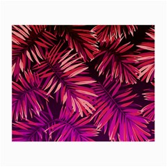 Pink tropical leaves Small Glasses Cloth