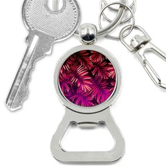 Pink tropical leaves Bottle Opener Key Chains